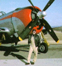 Jeff Ethell with a P-47
