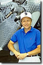 Tom Poberzny with EAA's Spirit of St Louis