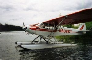 A Super Cub on floats